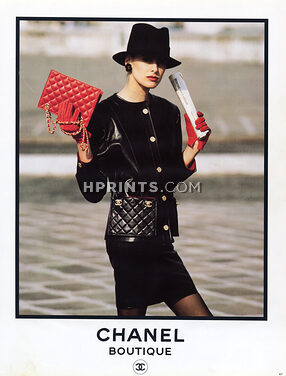Chanel Boutique 1987 Handbag, Gloves.. Inès De La Fressange