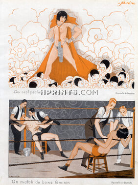 Jaquelux & Bonnotte 1926 The Pride, Sexy Girl Nude, Boxing
