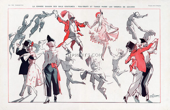 Préjelan 1923 Masquerade Ball Fox-trott Tango Dancers Gavarni