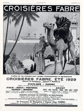 Croisières Fabre 1929 Transatlantic Liner, African Camel