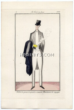 Le Goût du Jour 1920 N°3 J.E. Laboureur Overcoat Morning Coat for Man Pochoir