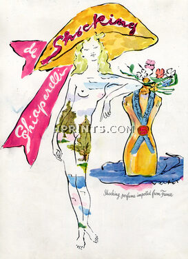 Schiaparelli (Perfumes) 1948 Shocking Marcel Vertès