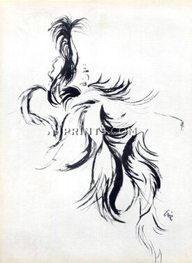 Marlène Dietrich 1936 Shawl in Monkey Hat Reboux Eric Fur Coat