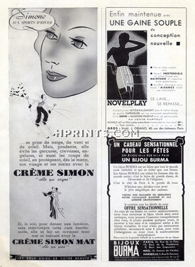 Crème Simon (Cosmetics) 1936 Simone aux Sports d'Hiver Skiing