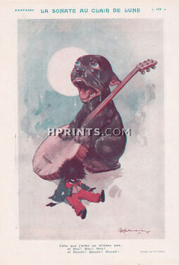 George E. Studdy 1922 Bonzo Sonata in the Moonlight Caricature Bull-dog Puppet