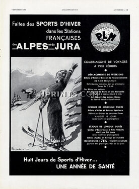 Alpes & Jura (Winter Sports) 1934 Paul Ordner, Skiing