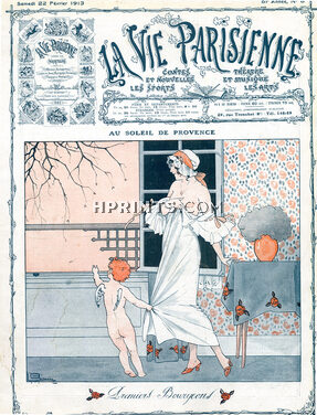 Georges Léonnec 1913 Sexy Girl Topless Babydoll