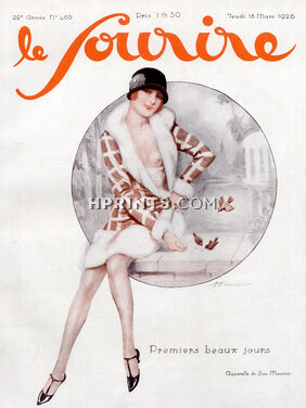 Suzanne Meunier 1926 First Beautiful Days Attractive Girl Bird