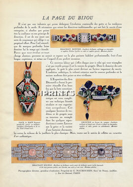 Mauboussin (Jewels) 1926 Watch Regence, Brooch,Pendant, Comb, Art Deco