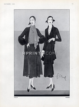 Callot Soeurs & Mirande 1930 Fashion Illustration Pollard