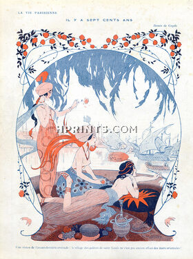 Guydo 1915 Beautiful Oriental Girls, Topless, Smoker, Egypt