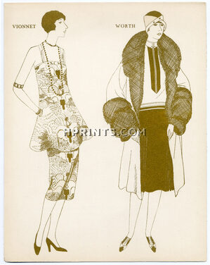 Vionnet — Worth, 1925 - Montbrun. La Gazette du Bon Ton, 1924-1925 n°9 — Croquis