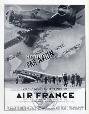 Air France (Airlines) 1937 E.Boudet, Airplane