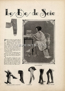 Le Bas de Soie, 1921 - Cornuel, Clavel, Mauchaussée, L'Agantic, Verdier Stockings Silk Hosiery, Text by Comte de Guerande, 7 pages