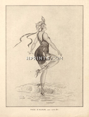 Luc-By 1918 "Page d'Album" Bathing Beauty, Swimwear