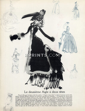 Christian Bérard 1947 Costume for "L'Aigle à Deux Têtes" Jean Cocteau's Movie