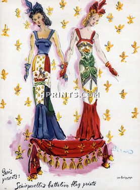 Schiaparelli 1940 Christian Bérard, Evening Gown