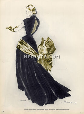Nina Ricci 1951 Pierre mourgue Evening Gown