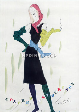 Marcel Vertès 1940 Colored Stockings