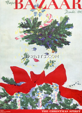 Marcel Vertès 1943 Harper's Bazaar Cover, Christmas