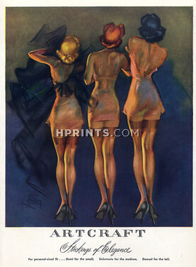 Artcraft 1945 Stockings Hosiery, Pinup Pin-up