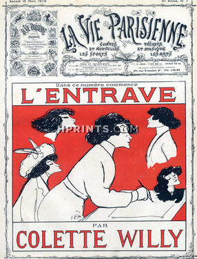 SEM (Georges Goursat) 1913 Colette Willy Caricature
