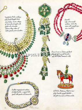 Cartier (Jewels) 1938 Jeanne Toussaint (Cartier) Indian Pendant Clip, Coco Chanel Necklace Ruby and Emerald... E. Lindner