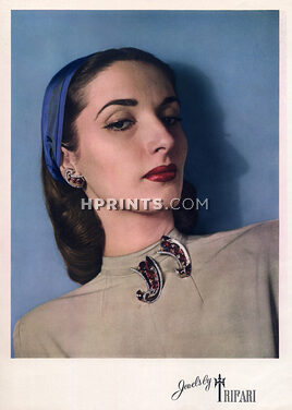 Trifari (Jewels) 1944 Brooch, Earrings