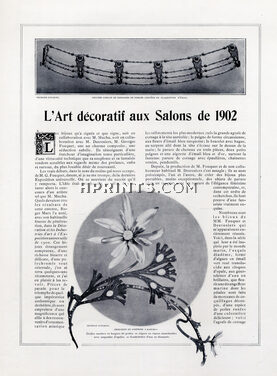 Georges Fouquet (Jewels) 1902 Necklace, Hair Clip, Art Nouveau Style, Back Brooch Glycines