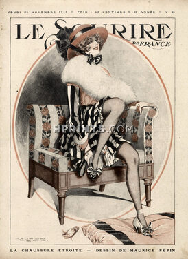 Maurice Pépin 1918 The Narrow Shoe, Elegant Parisienne, Art Nouveau Style
