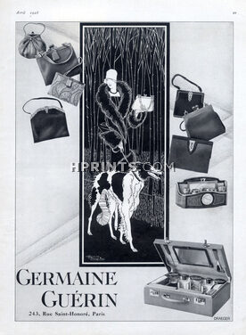 Germaine Guérin (Handbags) 1928 Toiletrie Bag, Sighthound, Greyhound, Hemjic