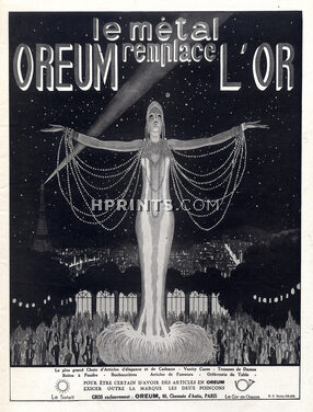 Oreum 1924 Music Hall Costume Pearls, Eiffel Tower, Art Deco