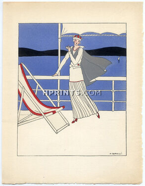 Borelli-Vranska 1914 Pochoir Plate, Fashion Offshore Journey