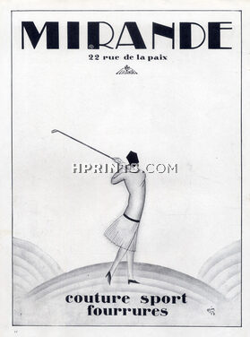 Mirande 1927 Sport Fashion, Golfer, Pierre Simon