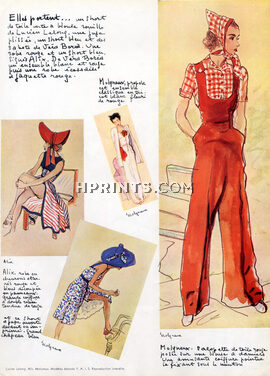 Molyneux & Alix 1939 Back: Hermès, Heim, Lucien Lelong, Swimwear, René Bouché