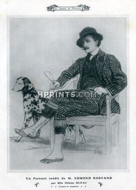Edmond Rostand 1910 Portrait, Dalmatien Dog, Hélène Dufau