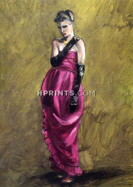 Givenchy 1982 Patrick Arlet, Pink Satin Evening Gown, Bulgari