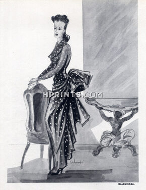 Balenciaga (Couture) 1939 Evening Gown, Schompré