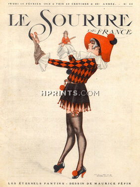 Maurice Pépin 1918 Marionette, Puppet, Harlequin Costume Disguise