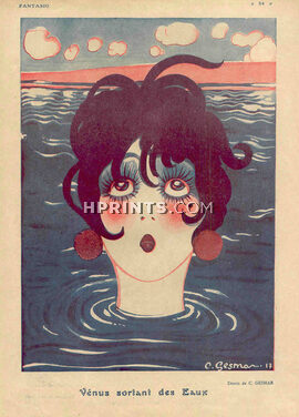 Charles Gesmar 1917 "Venus sortant des Eaux", Bathing Beauty
