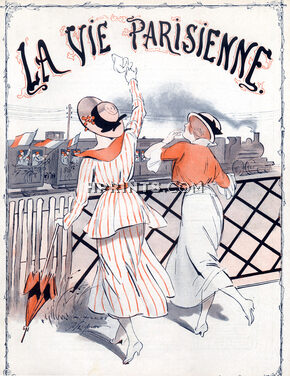 René Préjelan 1915 Goodbye Soldiers, Elegants Parisienne