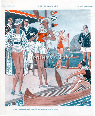Guy Sabran 1934 Bathing Beauty, Swimmer, Rowing