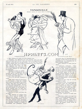 SEM (Georges Goursat) 1913 Tangoville, Dancers, Caricature