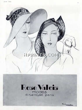 Rose Valois (Millinery) 1930 Hats, Paul Valentin
