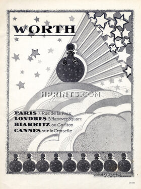 Worth (Perfumes) 1926 Gaetan Jeannin Glassworker, Art Deco Style