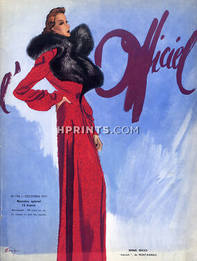 Nina Ricci 1937 Coat, Léon Bénigni, l'Officiel Cover