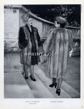 Royal Fourrures & Charles Semmel 1947 Photo Moussempès, Fur Coat