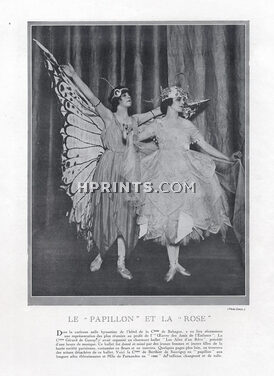 Comtesse de Berthier de Sauvigny & Melle Fernandez 1921 Le Papillon et la Rose, Costume Disguise, 2 pages
