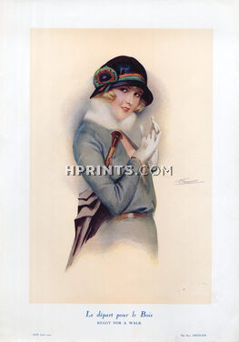 Suzanne Meunier 1924 Le Départ pour le Bois - Ready for a Walk, Elegant Parisienne