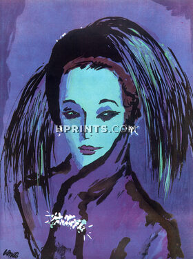 Gilbert Orcel (Millinery) 1948 Benito Fashion Illustration Hat
